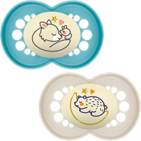MAM Pure Night Animal Design Blue 16m+ Pacifier – 2 pcs