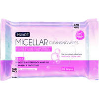 Nuage Micellar Make-Up Cleansing Wipes – 40 Wipes (2 x 20 Pack)