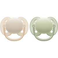 Philips Avent Ultra Soft 0-6m Boy Baby Beige & Green Colour Pacifiers – 2 pcs