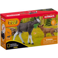 Schleich National Geographic Elg med Kalv Figur