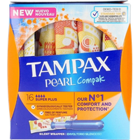 Tampax Pearl Compak Super Plus Tampons - 16 pcs
