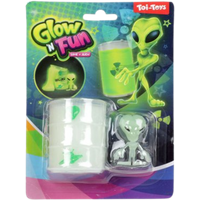 Toi-Toys Glow 'N Fun Självlysande Slime med Alienfigur