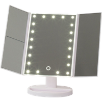 Driedelige LED Make-upspiegel met Vergroting