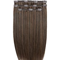 20 Deluxe Remy Instant Clip-In Hair Extensions - Espresso Brown"