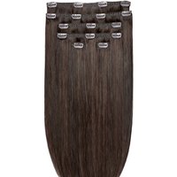 20 Double Hair Set Clip Extensions Dark Chocolate"