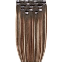 18 Double Hair Set Clip Extensions Walnut"