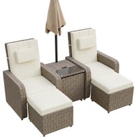 Allegro x 2 Single Sofa Lounger - Natural