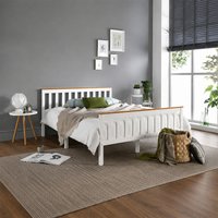 Kelly Wooden Bed Frame White & Light Grey