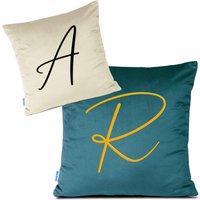 Poduszka 40x40 haftowana z literą do wyboru personalizowana