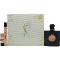 Yves Saint Laurent Black Opium Gift Set 50ml EDP + 10ml EDP + Mini Rouge Pur Couture Lipstick - Rouge Muse