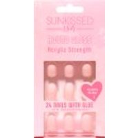 Sunkissed Nail Studio French Ombre Acrylic Strength Round Nails 24 Pieces
