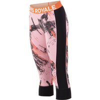 Mons Royale Cascade Merino Base Layer 3/4 Legging, Skiunterhose, Damen, rosa/schwarz