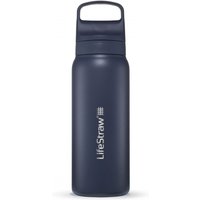 LifeStraw Go 2.0 Stainless Steel Water Filter Bottle 700ml, Dunkelblau