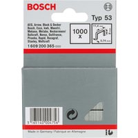 Bosch Feindrahtklammern Typ 53 für Tacker 1.000 Stück 8 mm x 11,4 mm Bosch Feindrahtklammern Typ 53 für Tacker 1.000 Stück 8 mm x 11,4 mm
