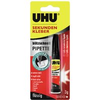 Uhu Sekundenkleber Blitzschnell Pipette 3 g Uhu Sekundenkleber Blitzschnell Pipette 3 g