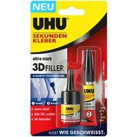 Uhu Sekundenkleber 3D Filler 3g + 9g Uhu Sekundenkleber 3D Filler 3g + 9g