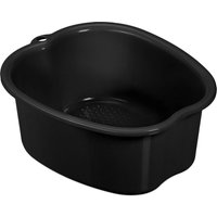 Relaxdays Fußbadewanne Kunststoff Schwarz Rutschfest 15 cm x 33 cm x 38 cm 0,32 kg