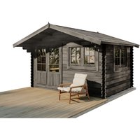 Alpholz Gartenhaus Set Gabriel-34 Imprägniert Grau 400x300cm inkl. Dacheindeckung und Fußboden – 10.52 qm Alpholz Gartenhaus Set Gabriel-34 Imprägniert Grau 400x300cm inkl. Dacheindeckung und Fußboden – 10.52 qm