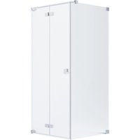 Schöner Wohnen Eckdusche Drehfalttür und Seitenwand Silbermatt 90 x 90 x 200 cm
