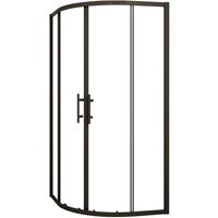 AICA Viertelkreis-Duschkabine Runddusche Mattschwarz 90x90x185cm 5mm ESG-Glas Schiebetür Duschabtrennung