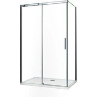 AICA Bestseller Eckdusche Schiebetür mit Seitenwand 150 x 90 x H 195 cm 6mm ESG‑Sicherheitsglas Duschkabine Duschabtrennung Duschwand