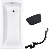 KOLMAN Rechteckbadewanne 170 x 70 cm mit Kopfstütze inkl. Ablauf und Füße