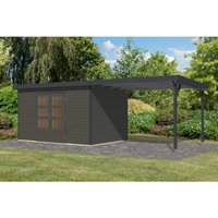 Karibu Gartenhaus Domingo 7 B Anbaudach Terragrau/Anthrazit 219 x 360 x 240 cm – 7.88 qm Karibu Gartenhaus Domingo 7 B Anbaudach Terragrau/Anthrazit 219 x 360 x 240 cm – 7.88 qm