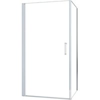 Duschparadies Duschkabine Eckeinstieg 100 x 90 cm Höhe 185cm Pendeltür Schwingtür 5mm ESG Sicherheitsglas Eckdusche Duschtür x Seitenwand