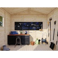 Palmako Dan Holz-Gartenhaus Natur Satteldach Unbehandelt 243 cm x 190 cm – 4.62 qm Palmako Dan Holz-Gartenhaus Natur Satteldach Unbehandelt 243 cm x 190 cm – 4.62 qm