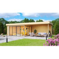 Fjordholz Gartenhaus Alu Concept 44 A mit Anbau 14mm Unbehandelt – 24.02 qm Fjordholz Gartenhaus Alu Concept 44 A mit Anbau 14mm Unbehandelt – 24.02 qm
