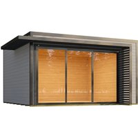 Weka Gartenhaus Amberley 3-Fach Schiebetür Grau-Anthrazit 400 cm x 400 cm – 10.49 qm Weka Gartenhaus Amberley 3-Fach Schiebetür Grau-Anthrazit 400 cm x 400 cm – 10.49 qm