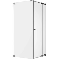 Eckdusche Brava Drehtür Festteil und Wand Chrom Sondermaßanfertigung Anschlag R