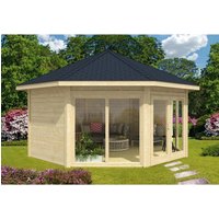 Alpholz Gartenhaus Rügen Spitzdach 519 cm x 519 cm Natur – 18.68 qm Alpholz Gartenhaus Rügen Spitzdach 519 cm x 519 cm Natur – 18.68 qm