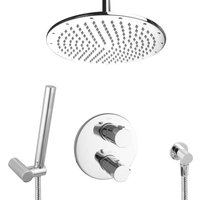 PaulGurkes Regendusche Duschsystem unterputz Messing 30cm Thermostat Deckenmontage