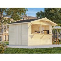 Palmako Stella Holz-Gartenhaus Braun Satteldach Tauchgrundiert 323 cm x 259 cm – 8.37 qm Palmako Stella Holz-Gartenhaus Braun Satteldach Tauchgrundiert 323 cm x 259 cm – 8.37 qm
