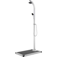 vidaXL Gartendusche mit Grauer Bodenplatte 220 cm Aluminium 3070786