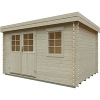 Kiehn-Holz Gartenhaus KH 28-119 Natur Unbehandelt 340 cm x 250 cm – 4.2 qm Kiehn-Holz Gartenhaus KH 28-119 Natur Unbehandelt 340 cm x 250 cm – 4.2 qm