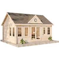 Alpholz Gartenhaus Clockhouse-XL Satteldach Unbehandelt 550 cm x 420 cm – 23.1 qm Alpholz Gartenhaus Clockhouse-XL Satteldach Unbehandelt 550 cm x 420 cm – 23.1 qm