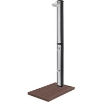 ML-Design Solardusche 35L 217cm Silber-Schwarz Fußdusche & Bodenplatte