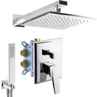 PaulGurkes Duscharmatur Unterputz Armatur eckig Regendusche Duschsystem