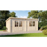 Alpholz Gartenhaus Maria Twin Pultdach 601×275 cm 40 mm Wandstärke Pinie – 13.34 qm Alpholz Gartenhaus Maria Twin Pultdach 601×275 cm 40 mm Wandstärke Pinie – 13.34 qm