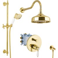 PaulGurkes Regendusche Set Unterputz Gold Duschsystem Luxus Dusche Komplett