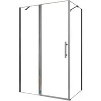AICA Eckdusche Duschtür x Seitenwand 80x80cm H195cm 6mm NANO ESG Glas Pendeltür Duschkabine Für Badezimmer