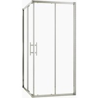 Duschparadies Duschkabinen Eckeinstieg 76x70cm Schiebetür Höhe 195cm Duschabtrennung 6mm Nano Glas Dusche Duschtür Eckdusche