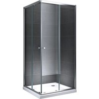 Dein Bau Projekt Duschkabine Eckdusche Klarglas 90 x 195 x 90 cm m. Wanne