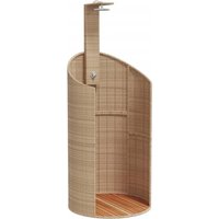 vidaXL Gartendusche Beige 100x100x241,5 cm Poly Rattan Akazienholz 368214