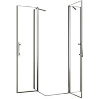 Duschparadies Duschkabine Eckeinstieg 90x90cm Pendeltür Höhe 195cm Eckdusche Duschtür 6mm NANO ESG Glas Dusche