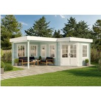 Alpholz 5-Eck Gartenhaus Pepe Flachdach Unbehandelt 422 cm x 274 cm – 14.58 qm Alpholz 5-Eck Gartenhaus Pepe Flachdach Unbehandelt 422 cm x 274 cm – 14.58 qm
