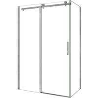AICA Duschkabine Schiebetür 140x80x195cm Eckdusche 6mm ESG-NANO Glas Sicherheitsglas Duschtür