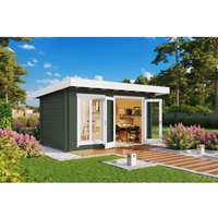 Lasita Gartenhaus Dorset 71 Grau-Grün 400 cm x 250 cm – 9.25 qm Lasita Gartenhaus Dorset 71 Grau-Grün 400 cm x 250 cm – 9.25 qm